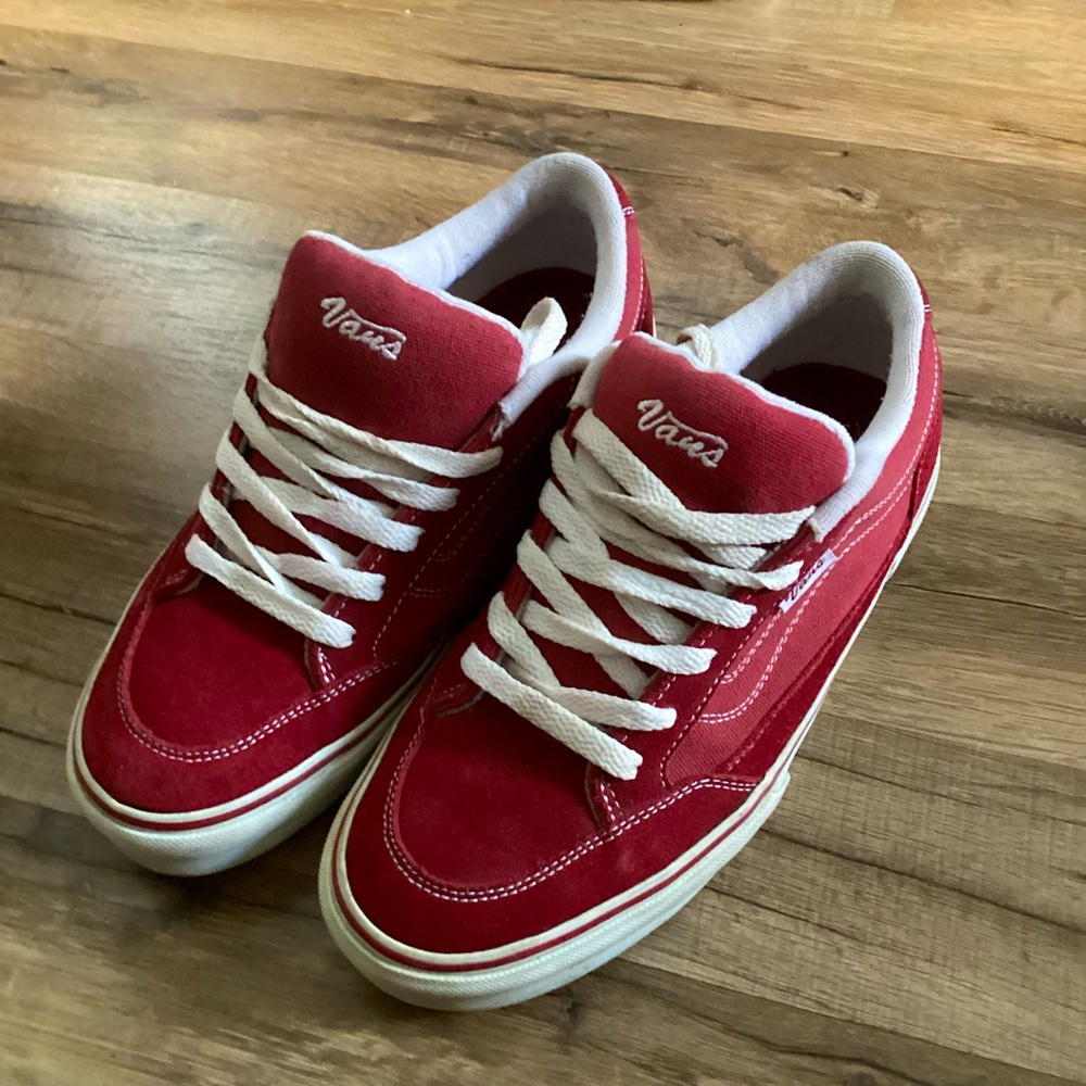 Vans Women’s red and white shoes size 10